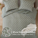 Linwood - Queen 3 Piece Ruffle Printed Quilt Set - Sage Green - Madison Park - Quilts & Shams - Elite Enclave Home