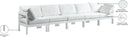 Nizuc - Outdoor Patio 5 Seat Modular Sofa With White Frame - Meridian Furniture - Stationary Sectionals- Elite Enclave Home
