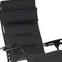 26" Steel Outdoor Zero Gravity Chair With Black Cushion - Black