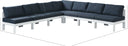 Nizuc - Outdoor Patio 7 Piece Modular Sectional With White Frame - Meridian Furniture - Stationary Sectionals- Elite Enclave Home