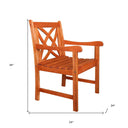Patio Arm Chair With Decorative Back - Brown