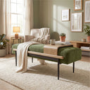 Perry - Cocktail Ottoman With Slide Tray - Green - Chapel Hill - Bench Ottomans - Elite Enclave Home