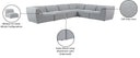 Miramar - 6 Piece Modular Sectional - Meridian Furniture - Stationary Sectionals - Elite Enclave Home