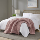 Chenille Chunky Knit - Throw - Blush - Madison Park - Throws - Elite Enclave Home