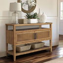 Naomi - 2 Door Storage Console Table - Honey - Martha Stewart - Console Tables - Elite Enclave Home