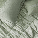 Felicia - Velvet Twin Duvet Cover Set With Throw Pillow - Green