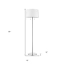 Traditional Shaped Floor Lamp With White Empire Shade - Chrome - HomeRoots - Floor Lamps - Elite Enclave Home