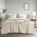 Camden - Full/Queen Chambray Print Solid Comforter Set - Neutral - Super Listing - Comforters & Sets - Elite Enclave Home