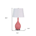 Hammered Urn Table Lamp With White Tapered Drum Shade - Pink