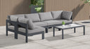 Nizuc - Outdoor Patio 5 Piece Modular Sectional With Gray Frame - Meridian Furniture - Stationary Sectionals- Elite Enclave Home