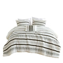 Carolina - 7 Piece King/California King Stripe Comforter And Quilt Set - Black