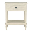Victoria - One - Drawer Bedside Table With Shelf - Antique Cream - Madison Park Signature - Accent Nightstands - Elite Enclave Home