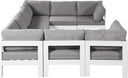 Nizuc - Outdoor Patio 8 Piece Modular Sectional With White Frame - Meridian Furniture - Stationary Sectionals- Elite Enclave Home