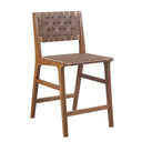 Oslo - Faux Leather Woven Counter Stool 24"H - Brown