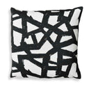 Uttermost Draft Outdoor Pillow – Onyx abstract pattern over cream ground in solution-dyed acrylic