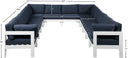 Nizuc - Outdoor Patio 12 Piece Modular Sectional With White Frame - Meridian Furniture - Stationary Sectionals- Elite Enclave Home
