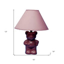 Bedside Table Lamp With Pink Empire Shade - Pink