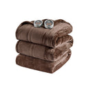 Heated Microlight to Berber - Queen Blanket - Chocolate