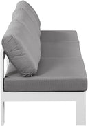 Nizuc - Outdoor Patio 3 Seat Armless Modular Sofa With White Frame - Meridian Furniture - Stationary Sectionals- Elite Enclave Home