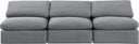 Indulge - Velvet 3 Seat Modular Armless Sofa - Meridian Furniture - Stationary Sectionals - Elite Enclave Home