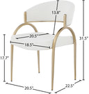 Privet - Dining Chair (Set of 2) - Gold Base - Meridian Furniture - Chair Sets - Elite Enclave Home