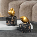 Golden Finch - Bird Figurines (Set of 2) - Black / Brass - Uttermost - Sculptures & Figurines - Elite Enclave Home