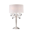 Glam Scroll Chandelier Faux Crystal Table Lamp - Silver