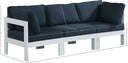 Nizuc - Outdoor Patio 3 Seat Modular Sofa With White Frame - Meridian Furniture - Stationary Sectionals- Elite Enclave Home
