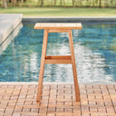 18" Square Solid Wood Outdoor Side Table - Natural