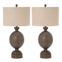 Geometric Table Lamps With Beige Drum Shade (Set of 2) - Brown
