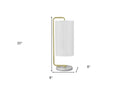 Marble Round Arched Table Lamp With Ivory Drum Shade - Gold And White - HomeRoots - Table Lamps - Elite Enclave Home
