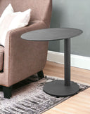 Oval Aluminum Outdoor Side Table - Gray