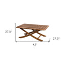 43" Solid Wood Folding Outdoor Side Table - Brown