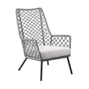 Steel Indoor Outdoor Dining Chair With Gray Cushion - Gray And Black