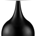 23.5" Metal Bedside Table Lamp With White Shade - Black