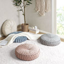 Loretta - Round Floor Pillow Cushion - Aqua - Intelligent Design - Floor Pillows - Elite Enclave Home
