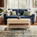 Lennox - Lift - Top Coffee Table With Storage & Lower Open Shelf - Natural - INK+IVY - Coffee Tables - Elite Enclave Home