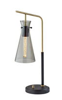 Metal Desk Lamp With Light Gray Cone Shade - Black And Gold - HomeRoots - Table Lamps - Elite Enclave Home