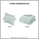 Mira - 3 Piece King/California King Crushed Velvet Sherpa Reversible Comforter Set - Aqua - Intelligent Design - Comforters & Sets - Elite Enclave Home