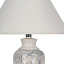 Faux Marble Ceramic Accent Table Lamp With White Empire Shade - Ivory