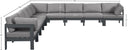 Nizuc - Outdoor Patio 9 Piece Modular Sectional With Gray Frame