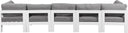 Nizuc - Outdoor Patio 5 Seat Modular Sofa With White Frame - Meridian Furniture - Stationary Sectionals- Elite Enclave Home