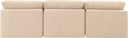 Indulge - Velvet 3 Seat Modular Armless Sofa - Meridian Furniture - Stationary Sectionals - Elite Enclave Home