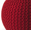 Round Pouf Ottoman - Red