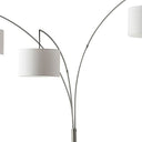 Steel Three Light Tree Floor Lamp With Solid Color Drum Shade - Silver / White - HomeRoots - Floor Lamps - Elite Enclave Home