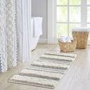 Asher - 22" x 58" Woven Texture Stripe Bath Rug - Gray - INK+IVY - Bath Rugs & Mats - Elite Enclave Home