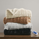 Zuri - Oversized Heated Throw - Ivory Texture - Beautyrest - Heated Throws - Elite Enclave Home