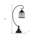Metal Table Lamp With Bronze Cage Shade - Bronze - HomeRoots - Table Lamps - Elite Enclave Home