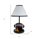 Bedside Table Lamp With White Shade - Brown
