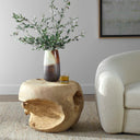 Sola - Handcrafted Teak Side Table - Beige